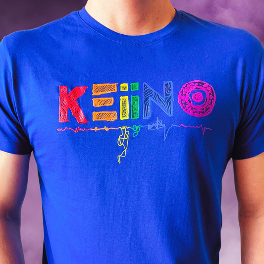 T-shirt with multicolour logo (blue)