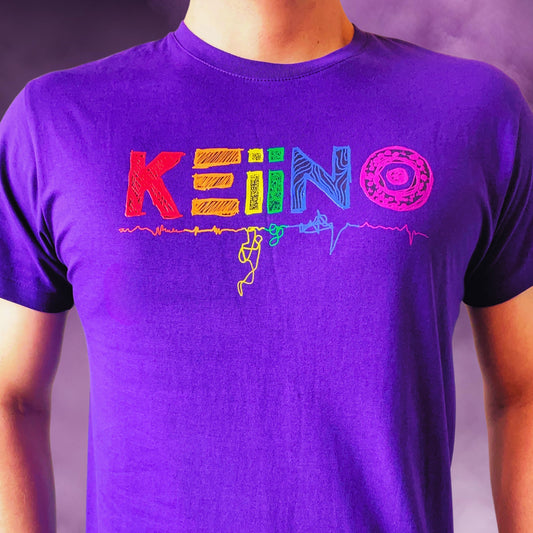 T-shirt with multicolour logo (purple)